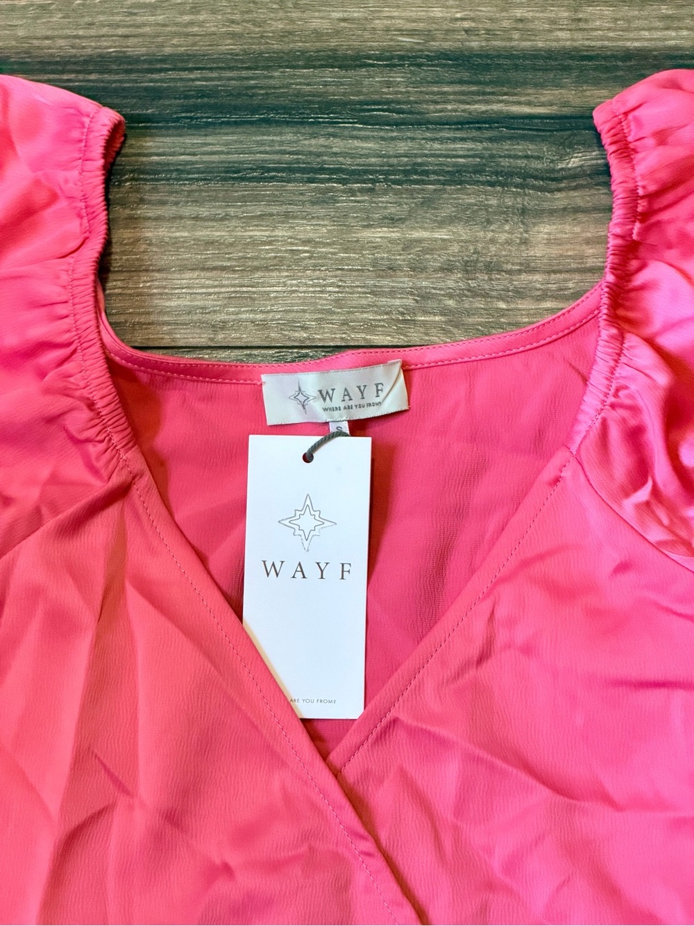 WAYF Faux Wrap Top size small